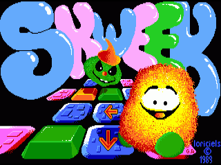 Skweek title screen for Amiga